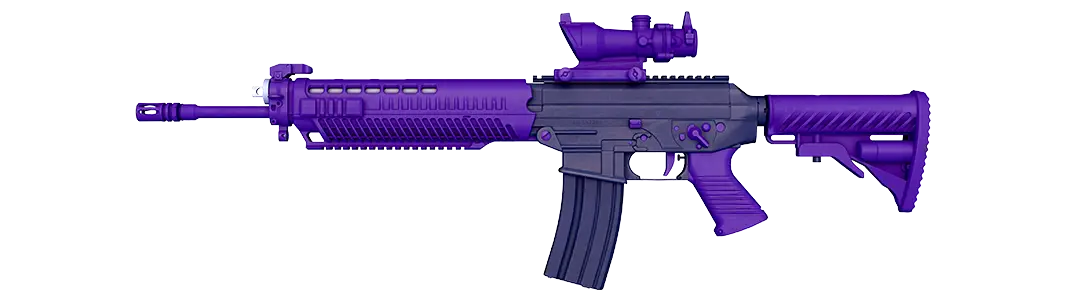 Purple rifle with ultraviolet skin