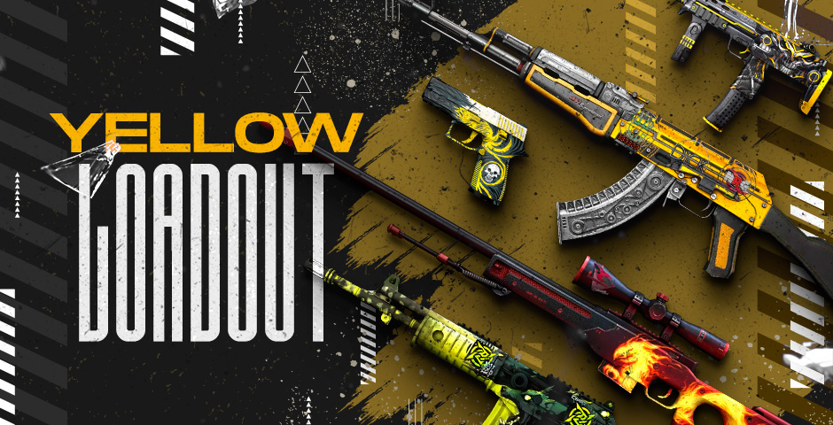 CS:GO yellow weapon skins collection