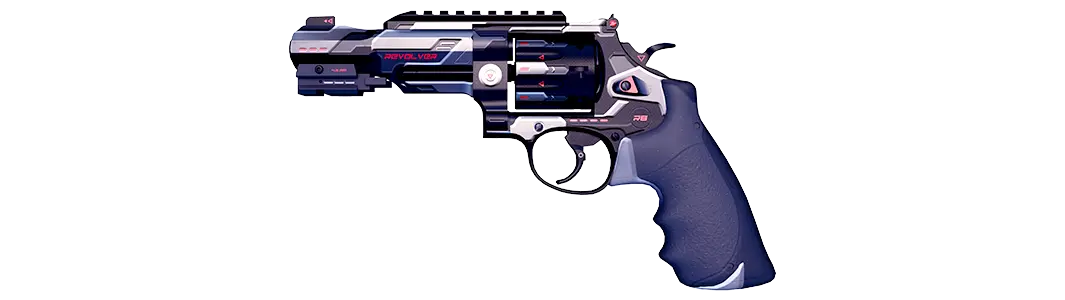 Futuristic pistol design in neon style