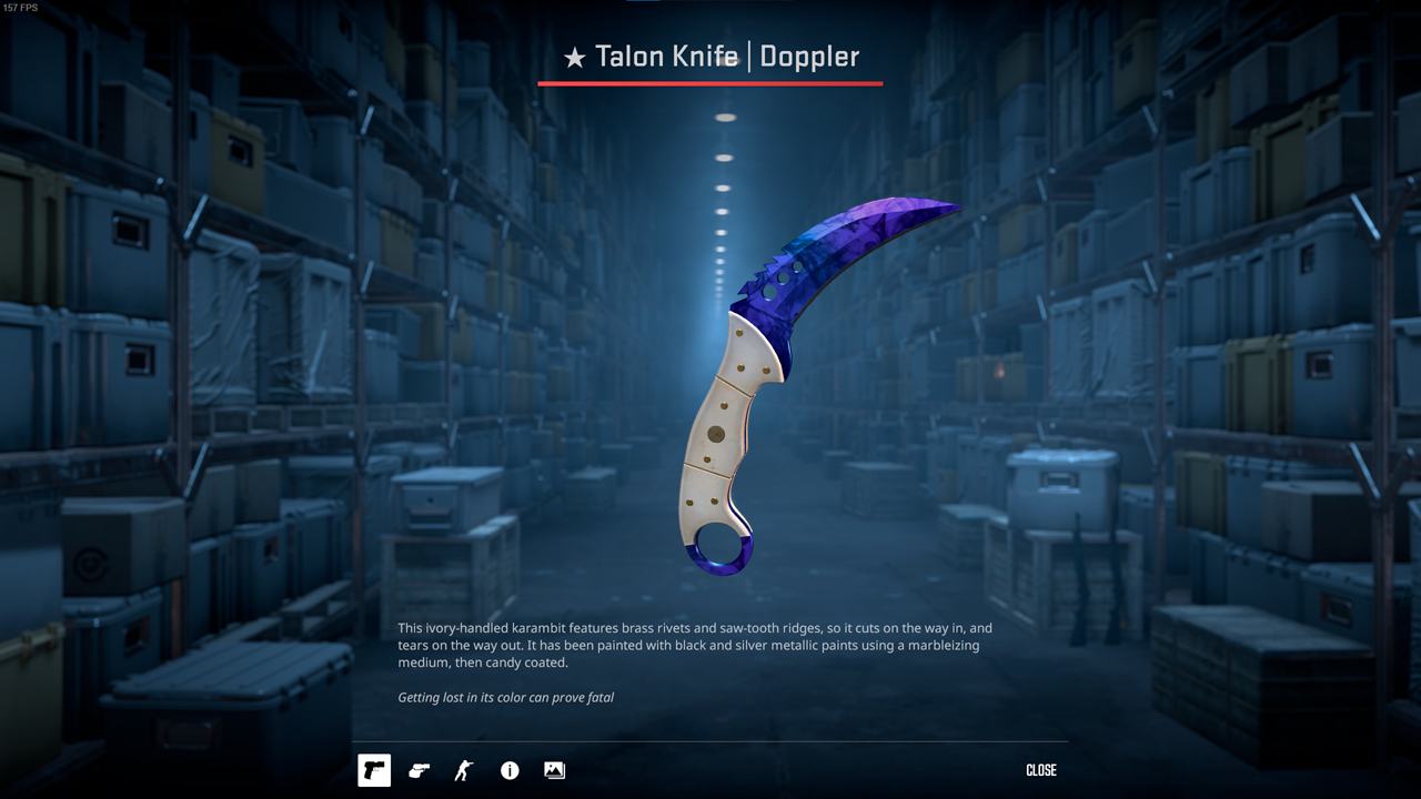 Talon Knife Sapphire Doppler