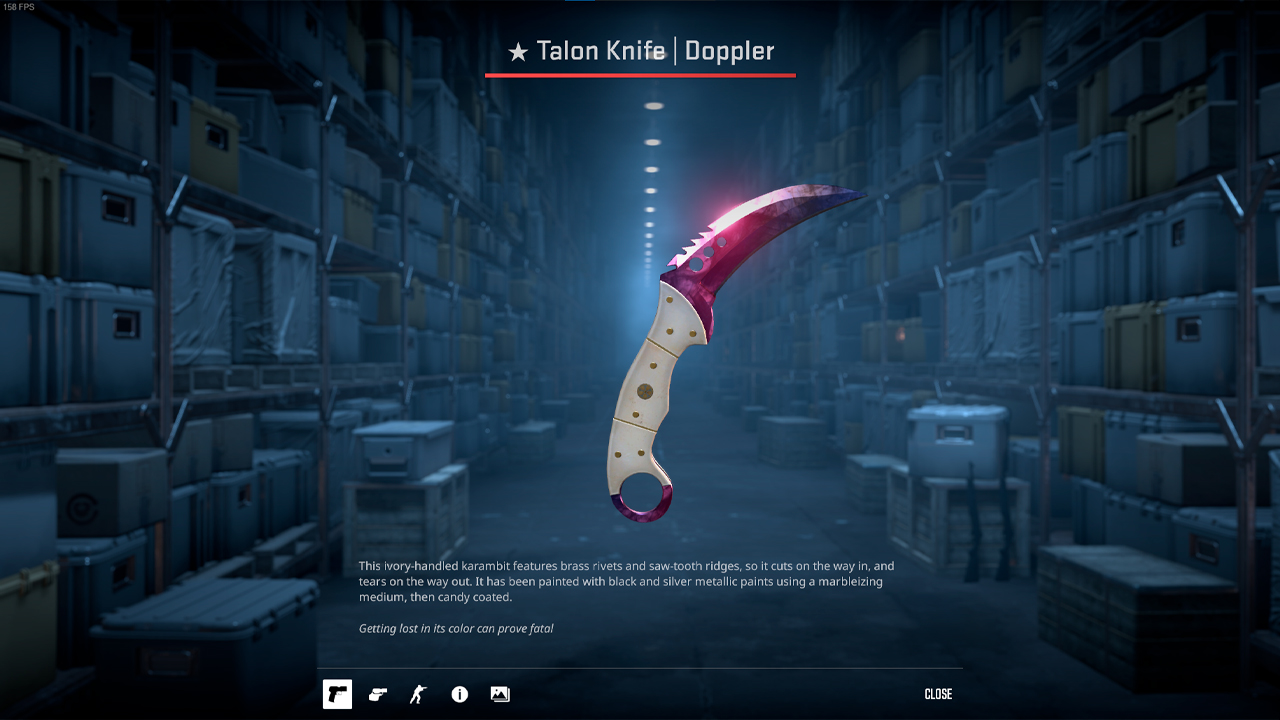 Pink and silver CS:GO Doppler knife