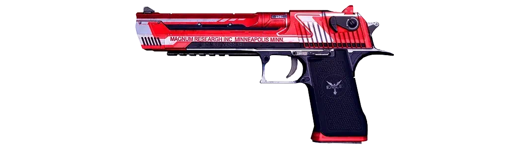 Red pistol with white details