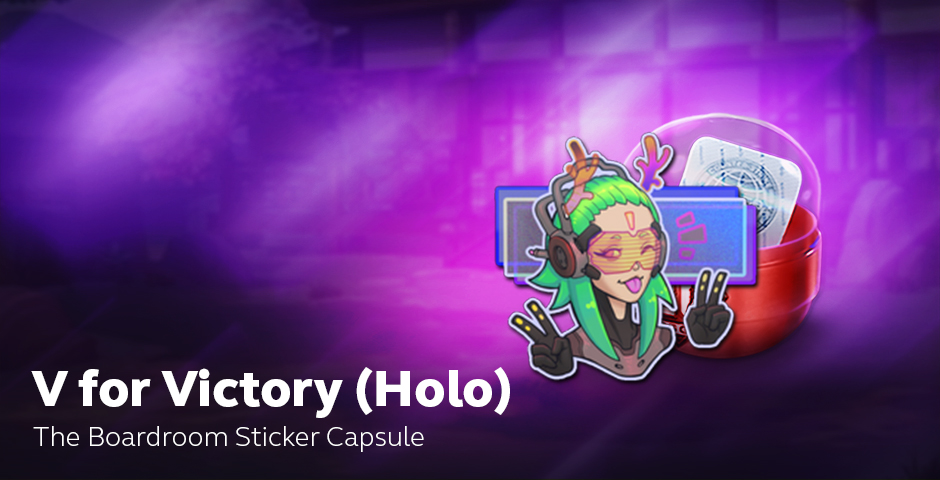 Holographic V for Victory Sticker