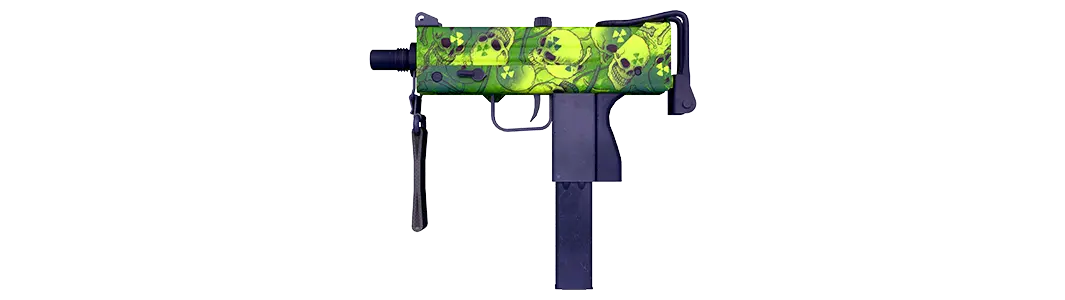 Green skull-pattern nuclear submachine gun