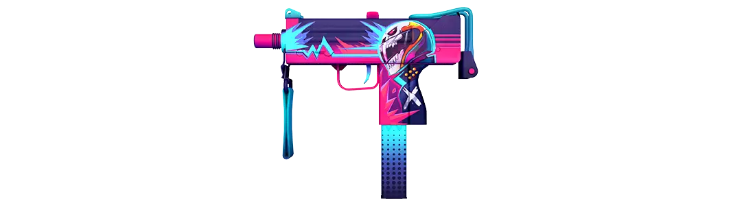 Colorful neon skull gun skin