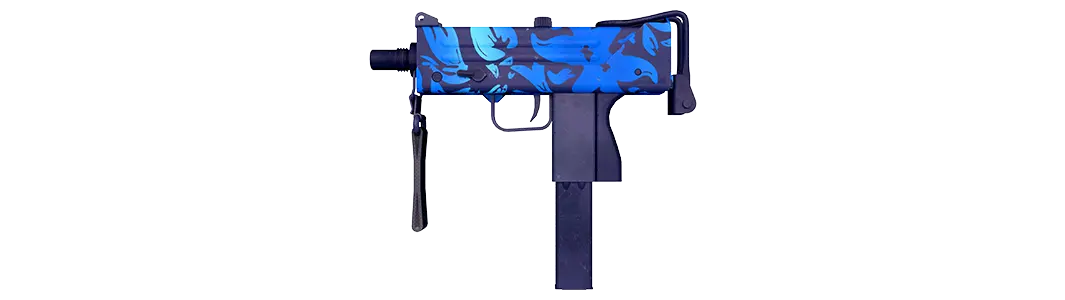 Blue weapon with oceanic pattern