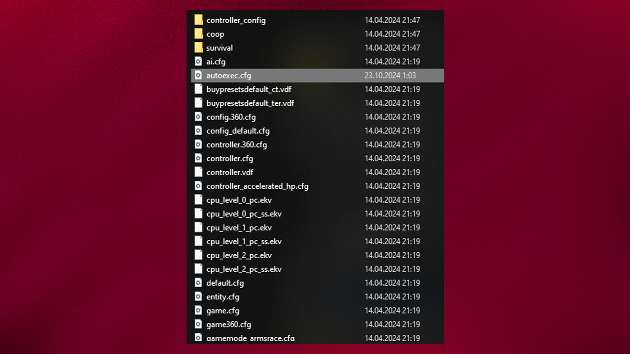 CS2 config files directory view