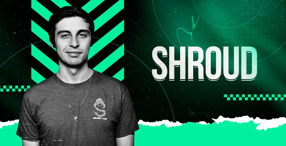 Shroud gaming portrait on dark background