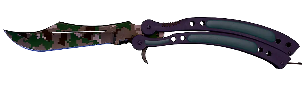 Purple glowing butterfly knife