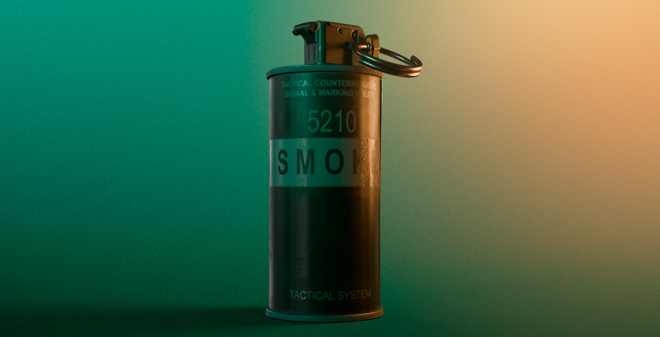 Smoke grenade with pin