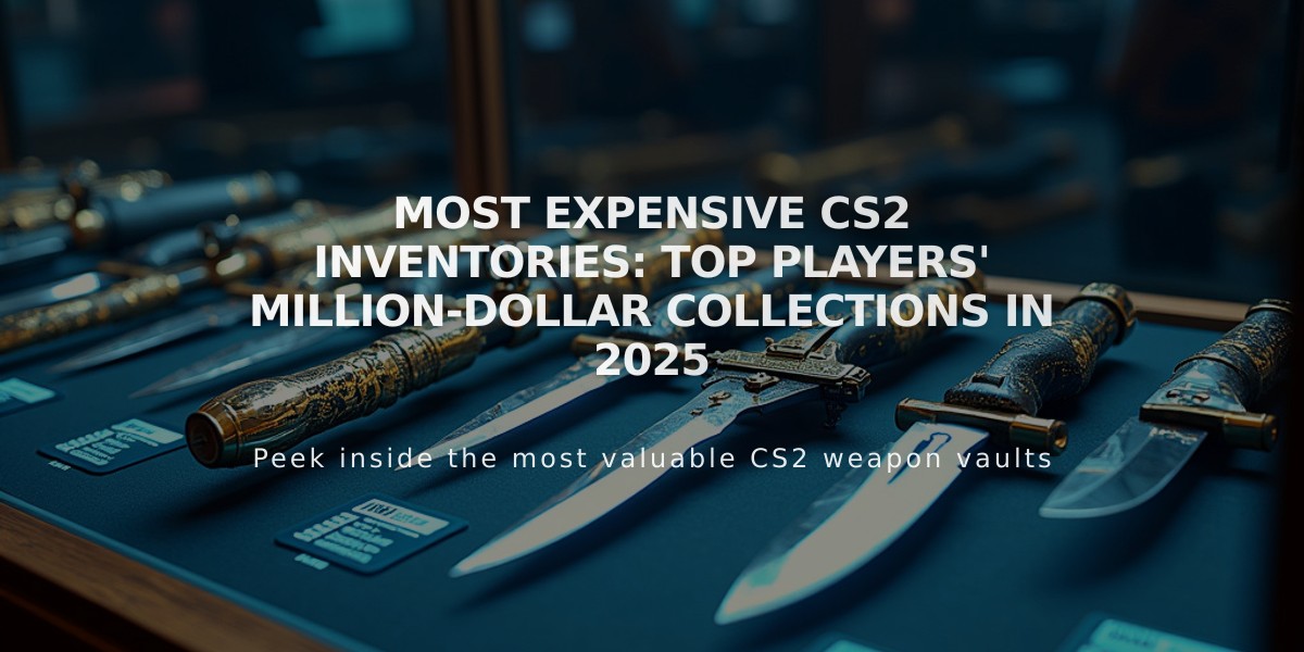 Most Expensive CS2 Inventories: Top Players' Million-Dollar Collections in 2025