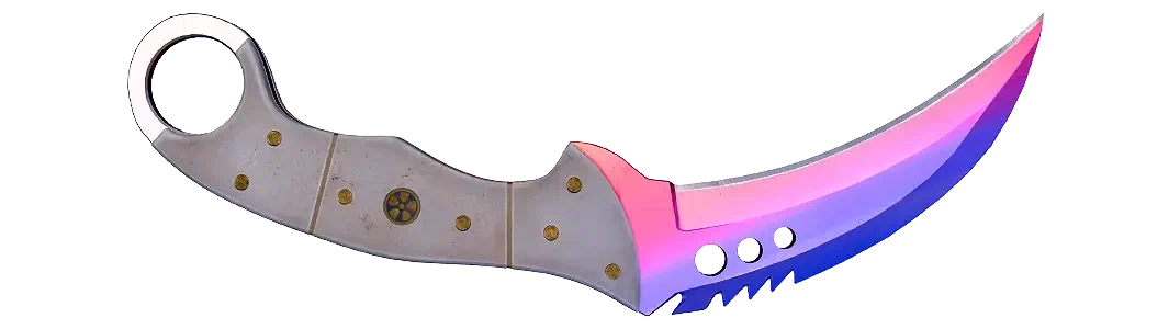 Fade knife with colorful blade