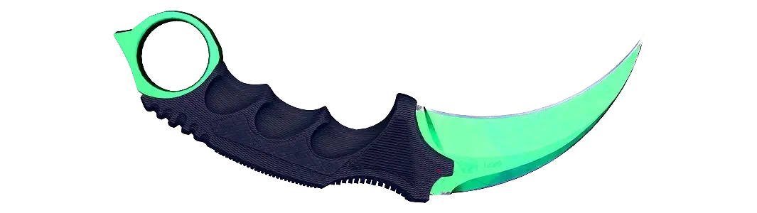 Green Gamma Doppler Karambit knife