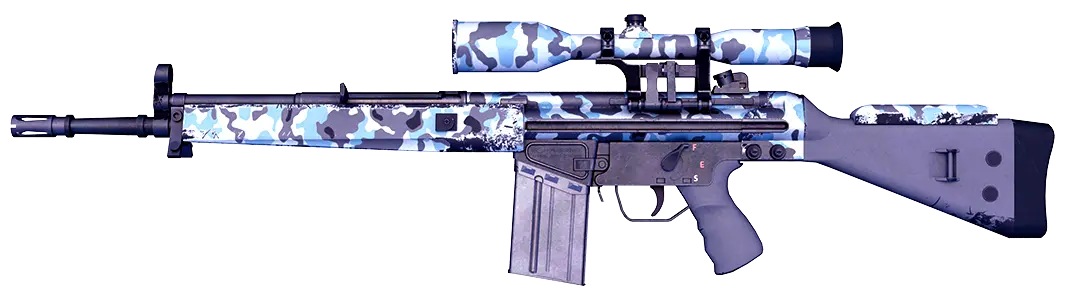 Arctic camo long rifle