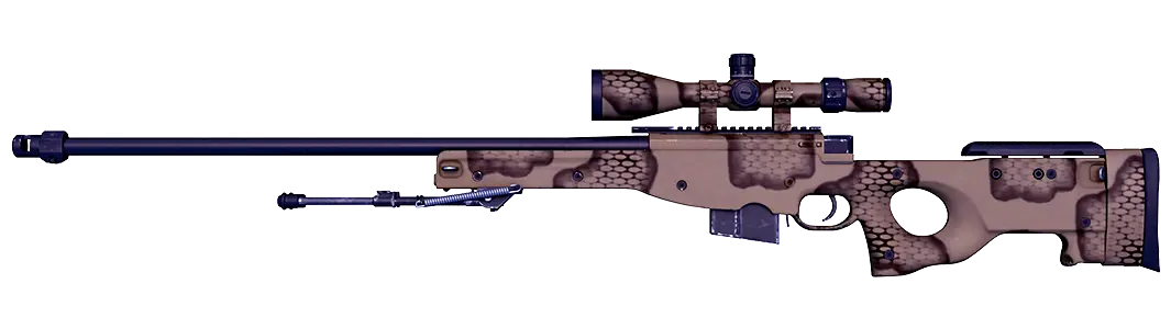 Snake camo rifle with scope