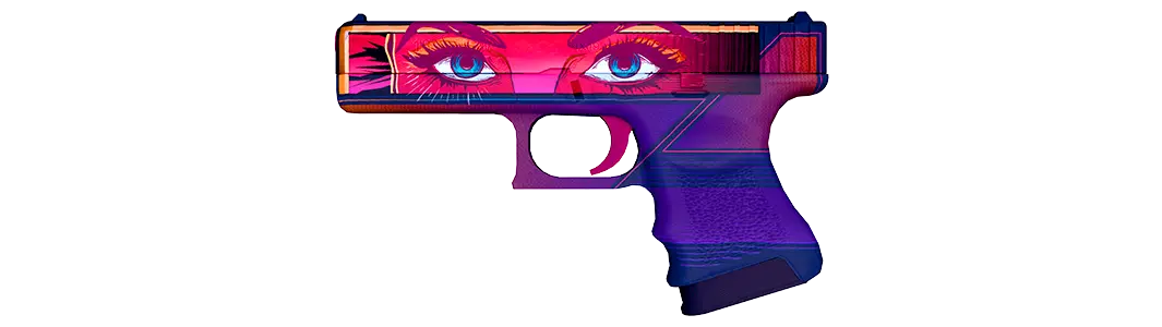 Gun with feminine eyes design