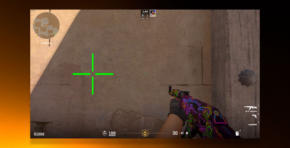 Video game crosshair configuration menu