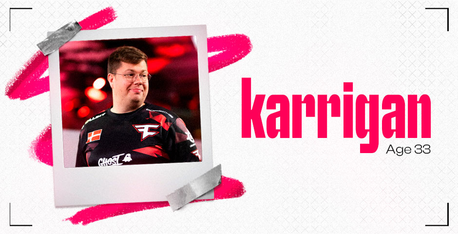 Karrigan in black team shirt