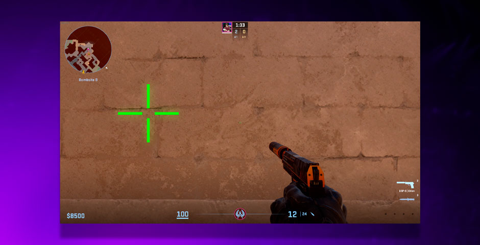 Gaming crosshair settings menu