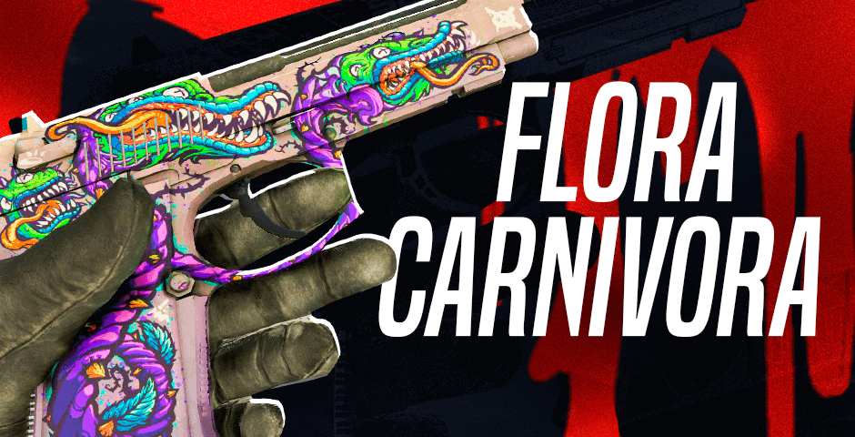 Hand holding CS:GO Flora Carnivora skin