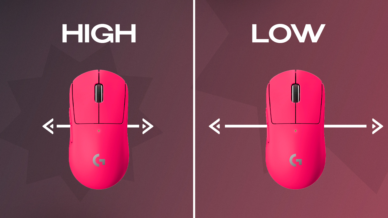 High versus low mouse sensitivity