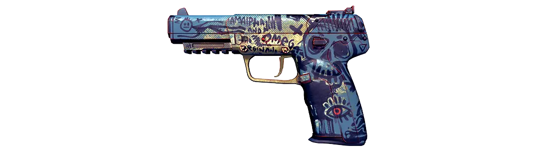 Graffiti decorated handgun skin design