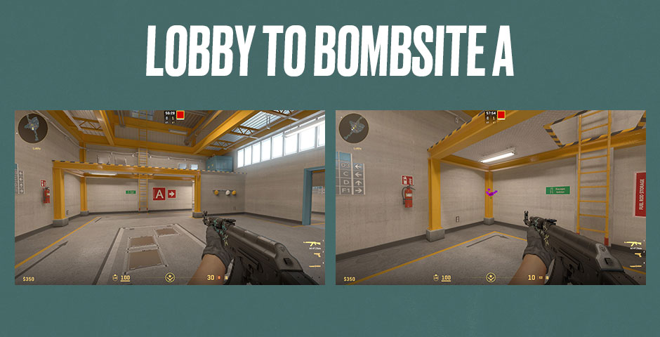 Counter-Strike map: A-site entrance view