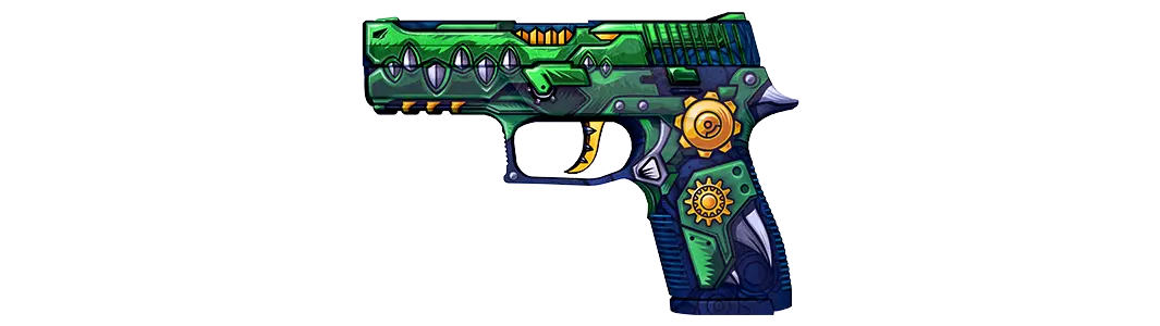 Green 'See Ya Later' gun illustration