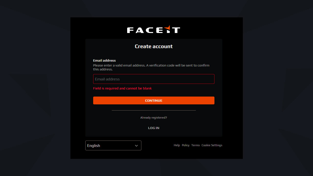 Facet registration page