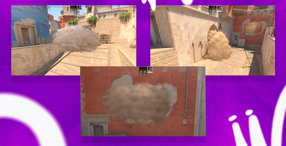 CS:GO smoke grenade on map