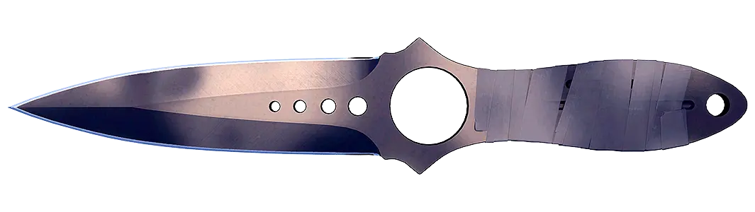 Scorched wide-blade throwing knife