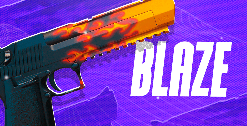 Flaming pistol skin design