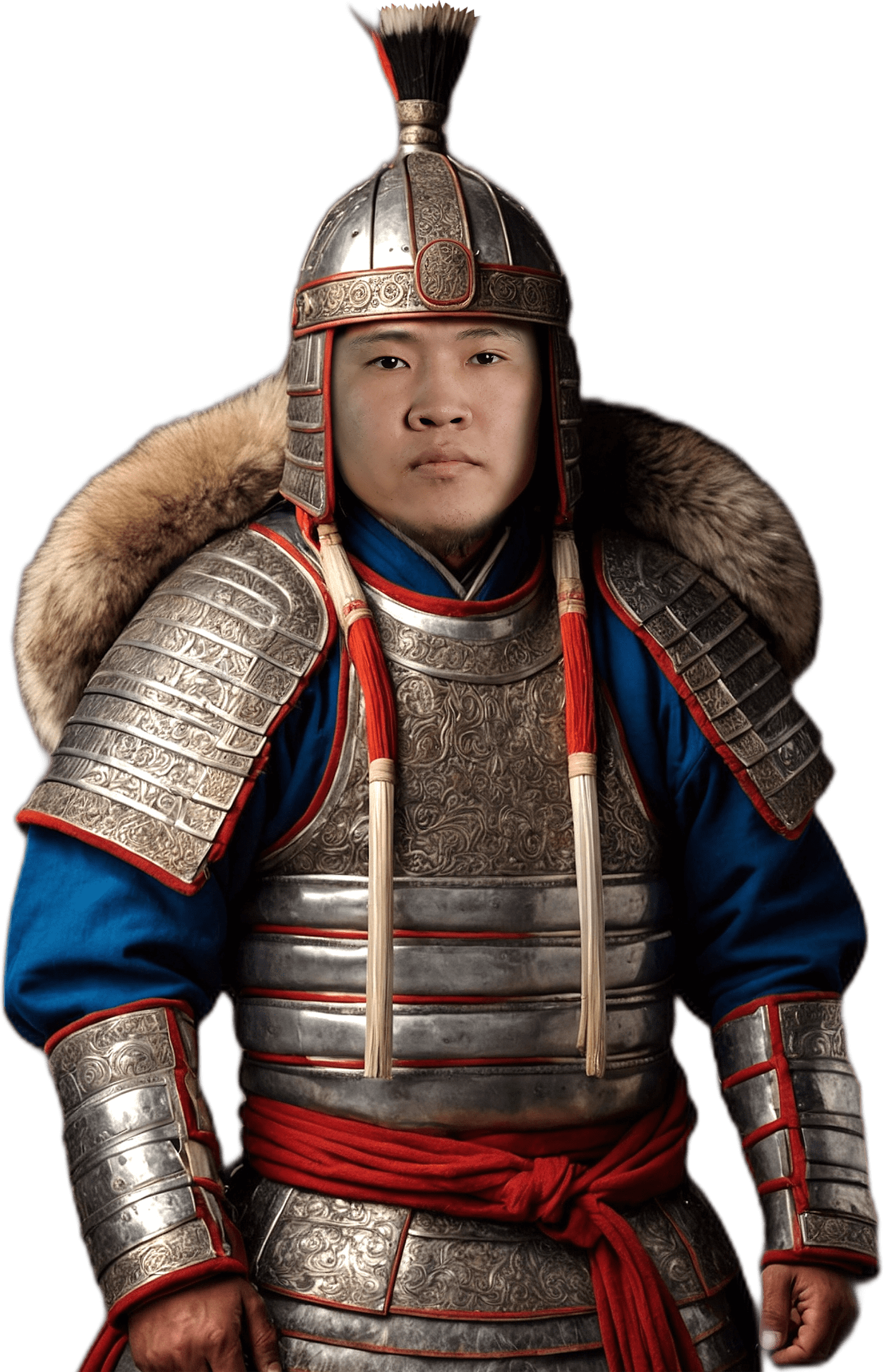 Mongol warrior in battle armor