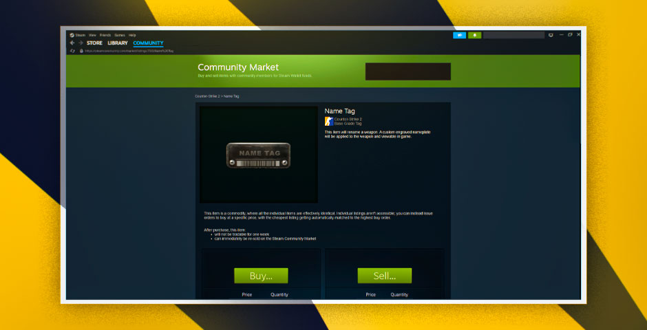 Steam Community Market interface screenshot