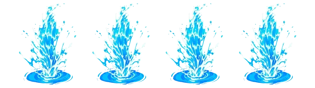 Blue hydro geyser splash graphic