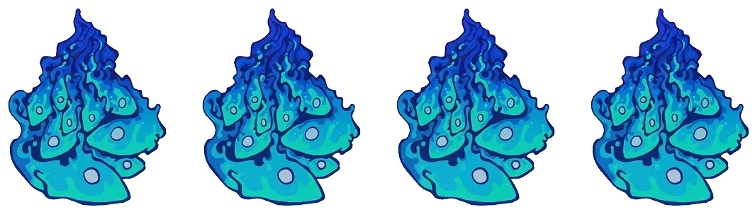 Four blue patterns of Liquid Fire