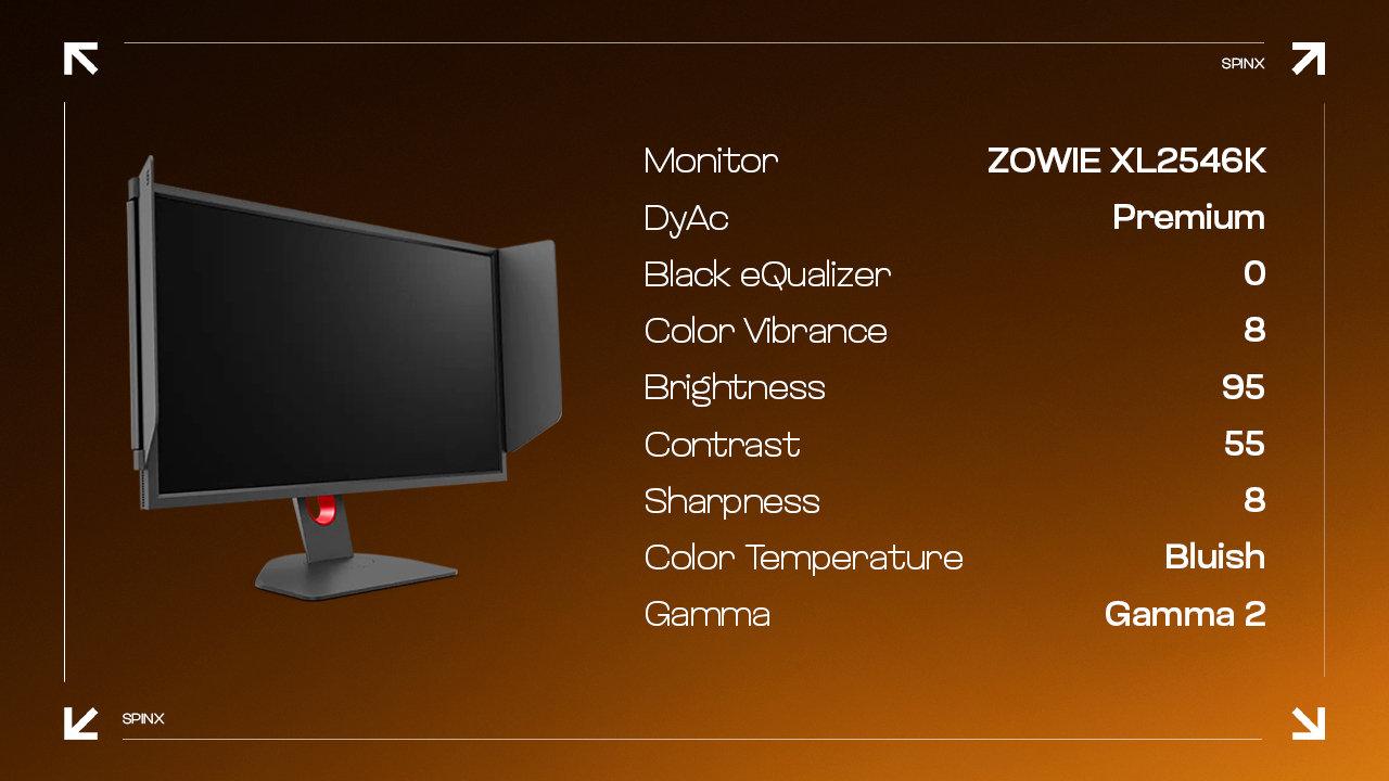 Monitor display settings screen