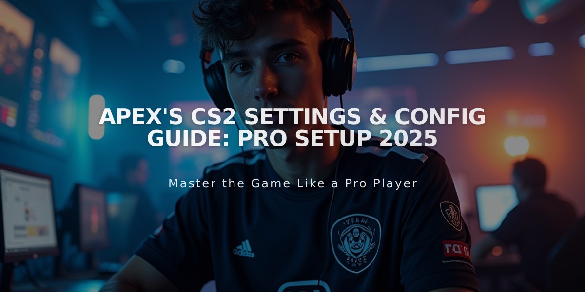 apEX's CS2 Settings & Config Guide: Pro Setup 2025