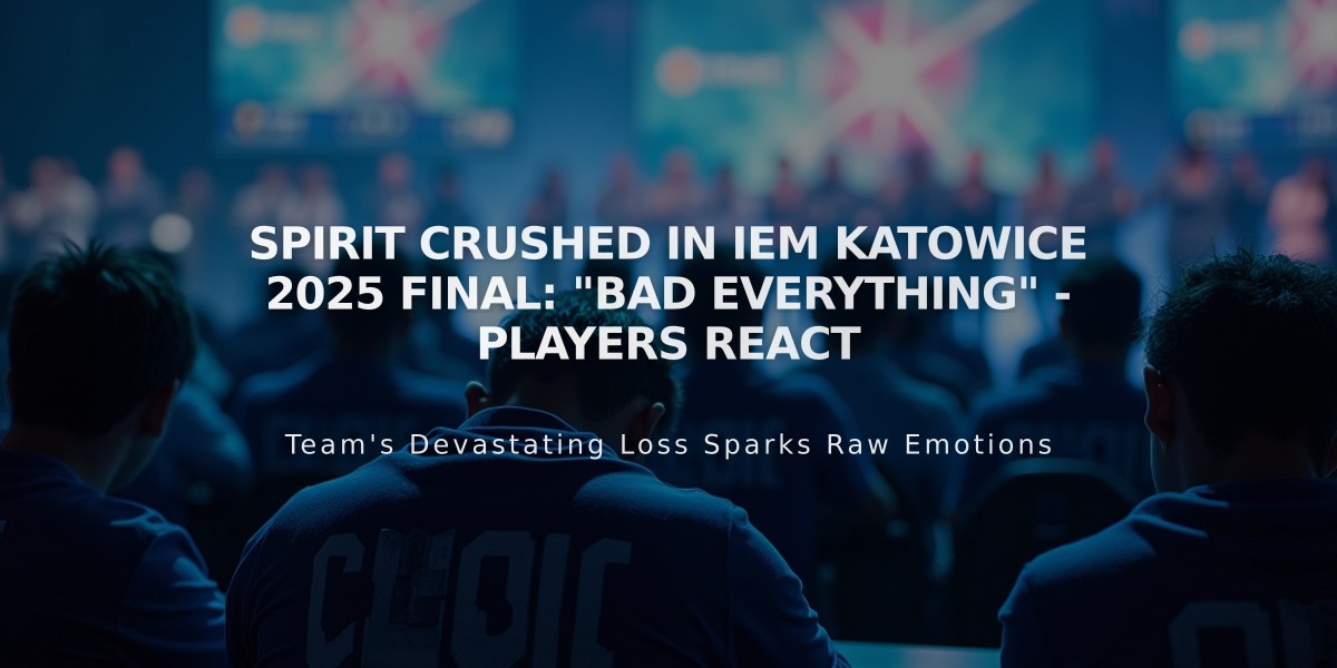 Spirit Crushed in IEM Katowice 2025 Final: "Bad Everything" - Players React