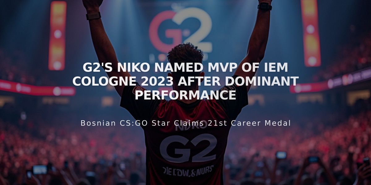 G2's NiKo Named MVP of IEM Cologne 2023 After Dominant Performance