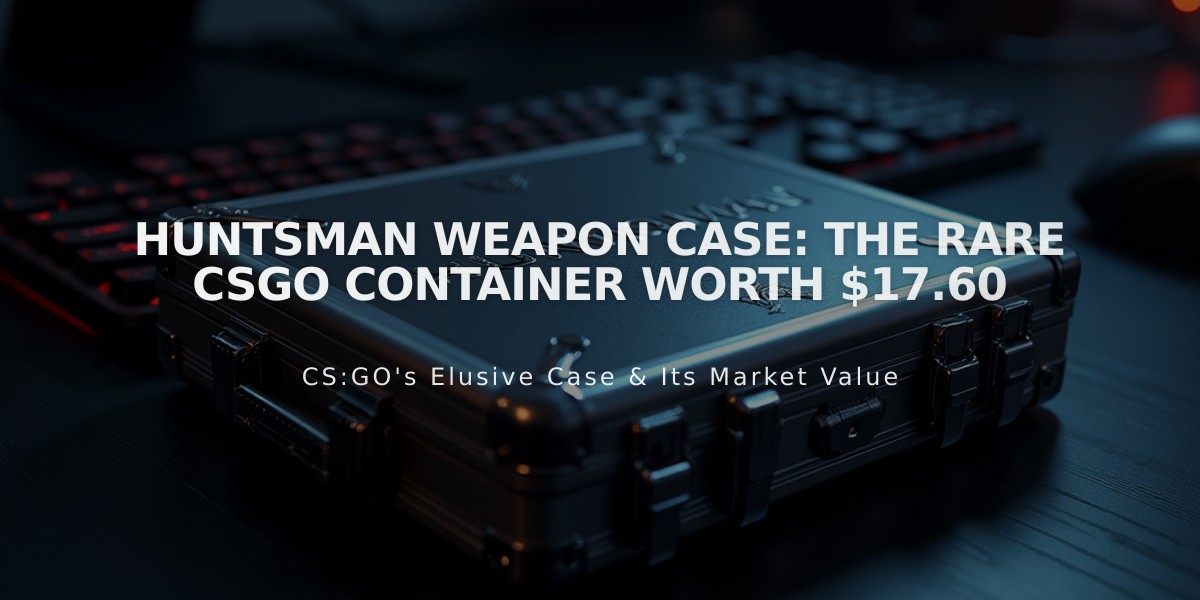 Huntsman Weapon Case: The Rare CSGO Container Worth $17.60