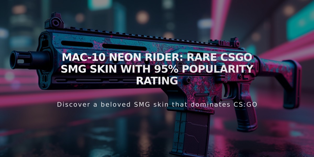 MAC-10 Neon Rider: Rare CSGO SMG Skin with 95% Popularity Rating