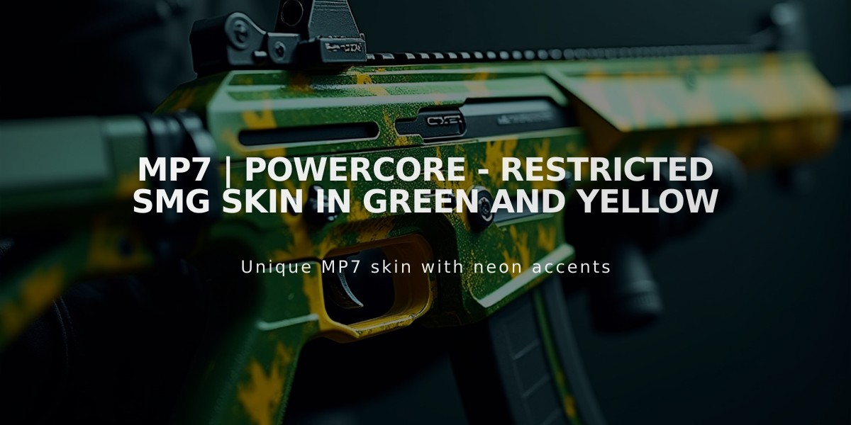 MP7 | Powercore - Restricted SMG Skin in Green and Yellow