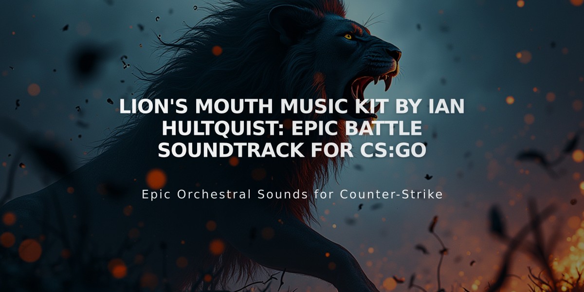 Lion's Mouth Music Kit by Ian Hultquist: Epic Battle Soundtrack for CS:GO