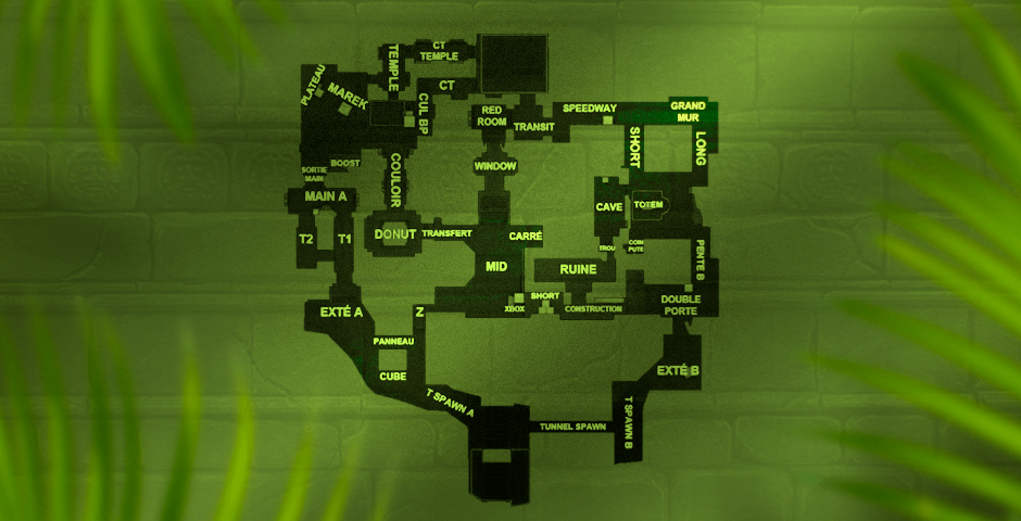 Ancient map with green tint