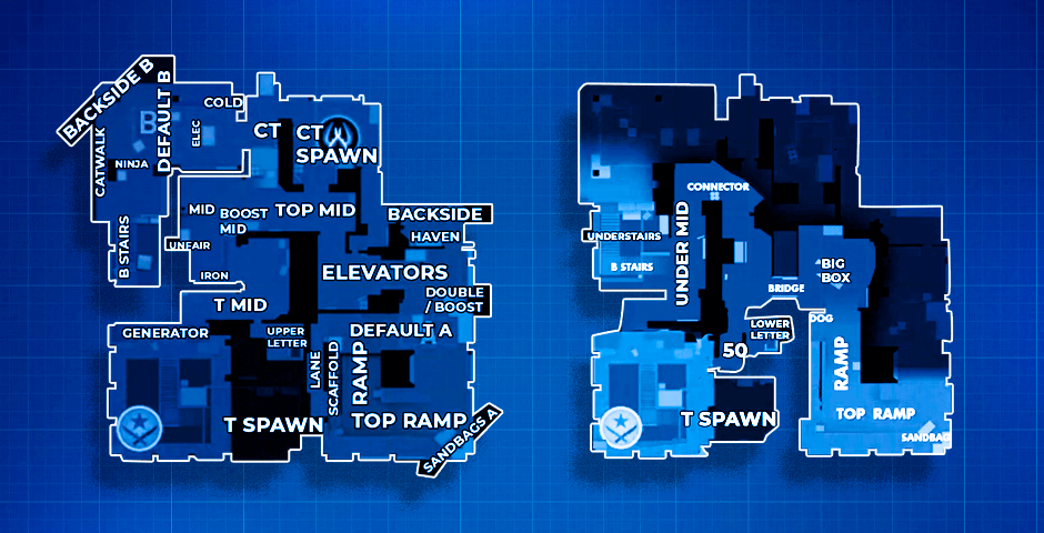 Aerial view of Vertigo CS2 map